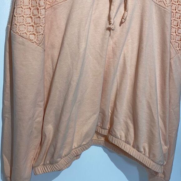 LC Lauren Conrad Women's Pink Lace Sweatshirt Hoodie Plus Size XXL - Picture 4 of 11